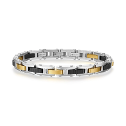 Bracciale Uomo Brosway BBC33 in Acciaio Silver e Nero – Catena Backliner Moderna