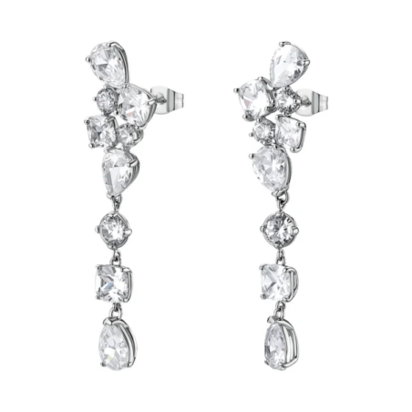 Orecchini Donna Brosway BIG24 – Pendenti in Acciaio Silver con Zirconi