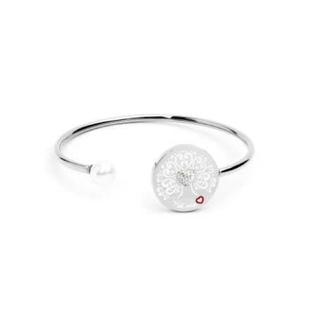 Bracciale Donna Marlù Nel Mio Cuore 15BR030 in Acciaio 316L Rigido con Perla