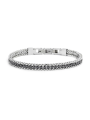 Bracciale Uomo Marlù Sparkles 31BR0001N-M in Acciaio 316 Catena Grumetta Argento