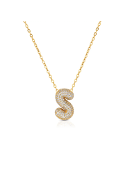 Collana Ops Bubble Lettera S OPSCL-1033 in Acciaio Oro