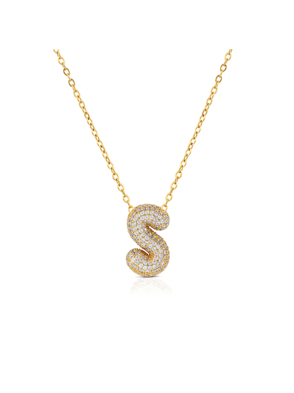 Collana Ops Bubble Lettera S OPSCL-1033 in Acciaio Oro