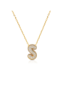 Collana Ops Bubble Lettera S OPSCL-1033 in Acciaio Oro