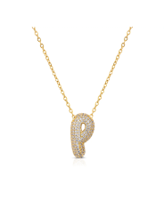 Collana Donna Ops Bubble Lettera P OPSCL-1031 in Acciaio Oro