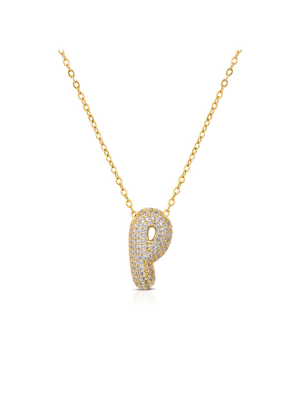 Collana Donna Ops Bubble Lettera P OPSCL-1031 in Acciaio Oro