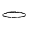Bracciale Uomo Tennis Marlù 31BR0005NN-S in Acciaio 316L Nero con Cristalli