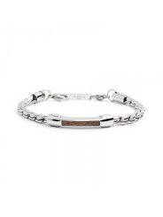 Bracciale Uomo Marlù Man Class 4BR1816M in Acciaio 316L Argento e Marrone