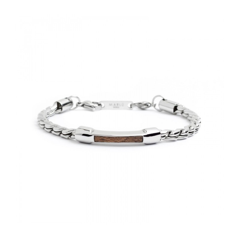 Bracciale Uomo Marlù Man Class 4BR1816M in Acciaio 316L Argento e Marrone Bracciale Uomo Marlù Man Class 4BR1816M in Acciaio 316L Argento e Marrone