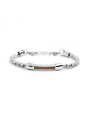Bracciale Uomo Marlù Man Class 4BR1816M in Acciaio 316L Argento e Marrone
