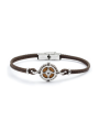Bracciale Uomo Marlù Man Class 4BR1818M Cinturino Pelle Marrone Rosa dei Venti