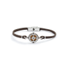 Bracciale Uomo Marlù Man Class 4BR1818M Cinturino Pelle Marrone Rosa dei Venti