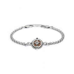 Bracciale Uomo Marlù Man Class 4BR1819M In Acciaio 316l con Rosa Dei Venti