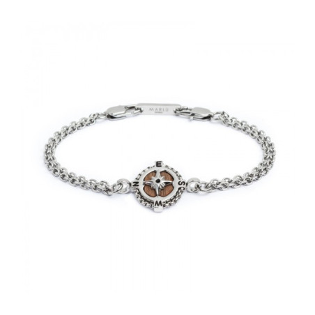 Bracciale Uomo Marlù Man Class 4BR1819M In Acciaio 316l con Rosa Dei Venti