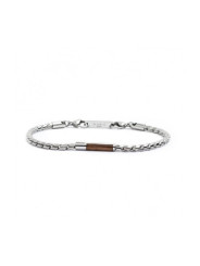 Bracciale Uomo Man Class Marlù 4BR1821M in Acciaio 316L Argento e Marrone