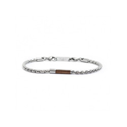 Bracciale Uomo Man Class Marlù 4BR1821M in Acciaio 316L Argento e Marrone