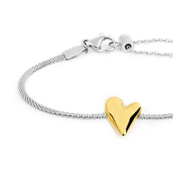 Bracciale Donna Marlù 33BR0053GS catena mesh con cuore irregolare