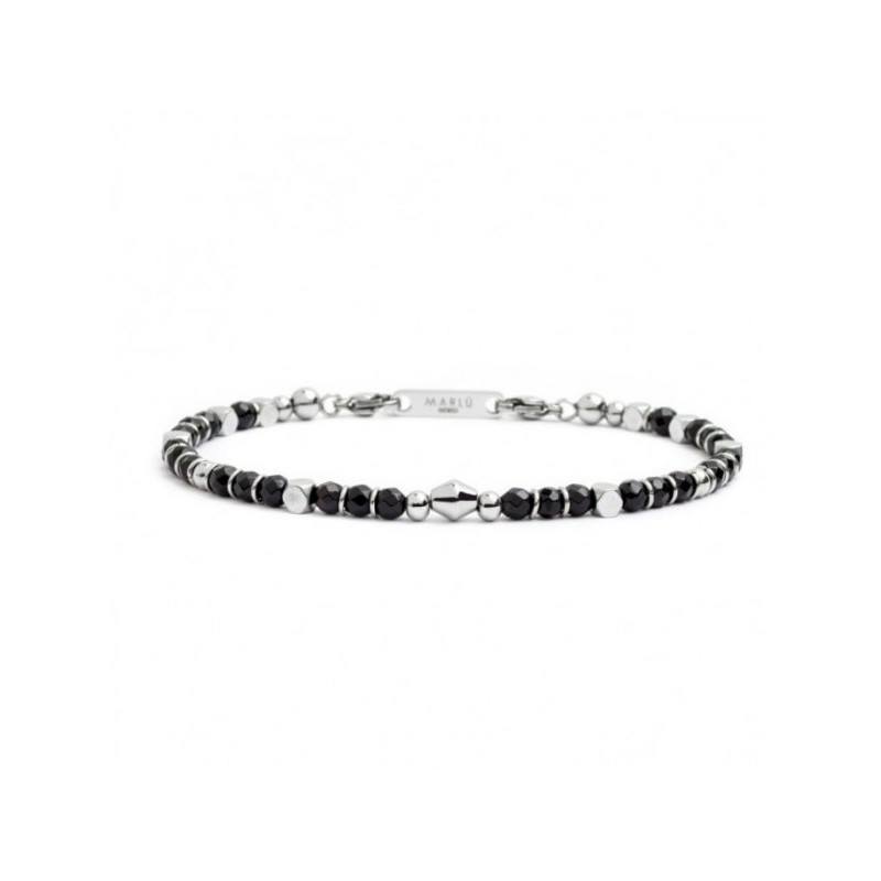 Bracciale Uomo Marlù 4BR1822N in Acciaio 316Lcon Pietra Agata Nera ed Ematite Bracciale Uomo Marlù 4BR1822N in Acciaio 316Lcon Pietra Agata Nera ed Ematite