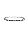 Bracciale Uomo Marlù 4BR1822N in Acciaio 316Lcon Pietra Agata Nera ed Ematite