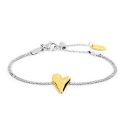 Bracciale Donna Marlù 33BR0053GS catena mesh con cuore irregolare