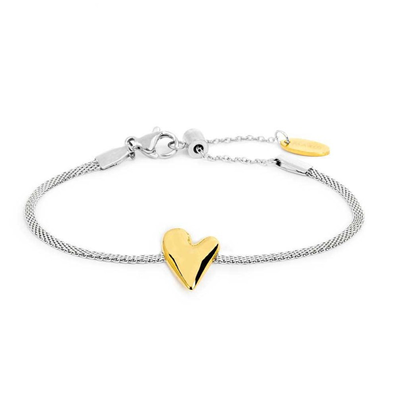 Bracciale Donna Marlù 33BR0053GS catena mesh con cuore irregolare