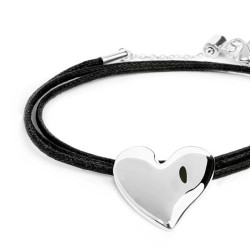 Bracciale Donna Marlù 33BR0054-N triplo filo con cordino cerato con cuore irregolare