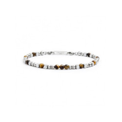 Bracciale Uomo Marlù 4BR1824M in Acciaio 316L con Pietra Occhio di Tigre