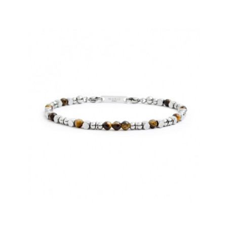 Bracciale Uomo Marlù 4BR1824M in Acciaio 316L con Pietra Occhio di Tigre