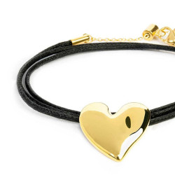 Bracciale Donna Marlù 33BR0054G-N triplo filo con cordino cerato con cuore irregolare
