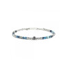 Bracciale Uomo Marlù 1BR0006 in Acciaio 316L con Pietre Agata Blu 4mm