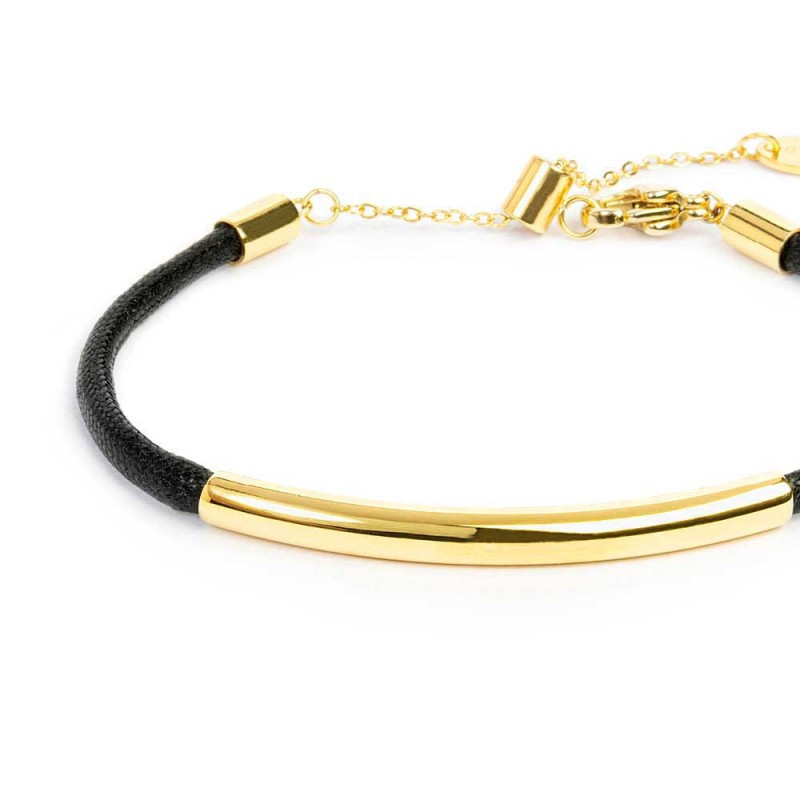 Bracciale Unisex Marlù 33BR0057G-N triplo filo con cordino cerato con tubolare centrale