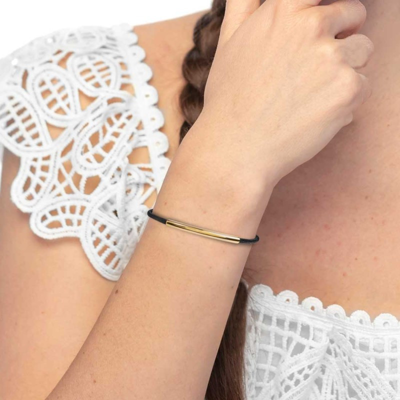 Bracciale Unisex Marlù 33BR0057G-N triplo filo con cordino cerato con tubolare centrale