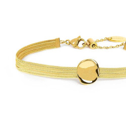 Bracciale Donna Marlù 33BR0061G catena snake piatta multifilo con bottone martellato