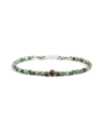 Bracciale Uomo Marlù 1BR0013 in Acciaio 316L Pietre Argento, Verde e Marrone
