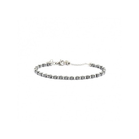 Bracciale Unisex Marlù 2BR0083 in Acciaio Ematite Cubica Cromata e Sfere