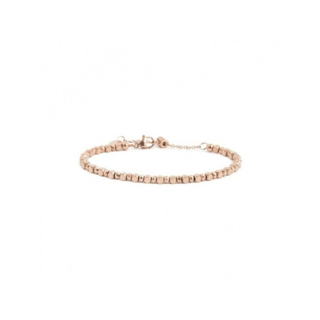Bracciale Unisex Marlù 2BR0083R in Acciaio Ematite Cubica Pvd Oro Rosa e Sfere