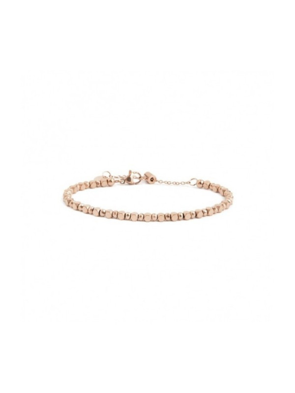 Bracciale Unisex Marlù 2BR0083R in Acciaio Ematite Cubica Pvd Oro Rosa e Sfere