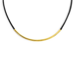 Collana Donna Marlù 33CN0043G-N cordino cerato nero con tubolare centrale