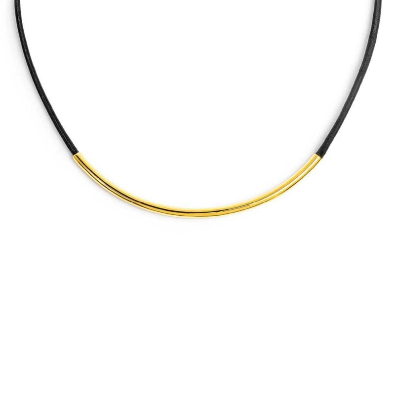 Collana Donna Marlù 33CN0043G-N cordino cerato nero con tubolare centrale