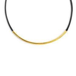 Collana Donna Marlù 33CN0043G-N cordino cerato nero con tubolare centrale