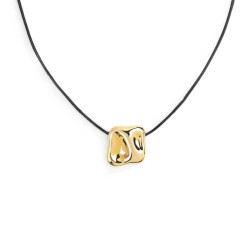 copia di Collana Donna Marlù 33CO0031G-N cordino con pendente quadrato irregolare martellato