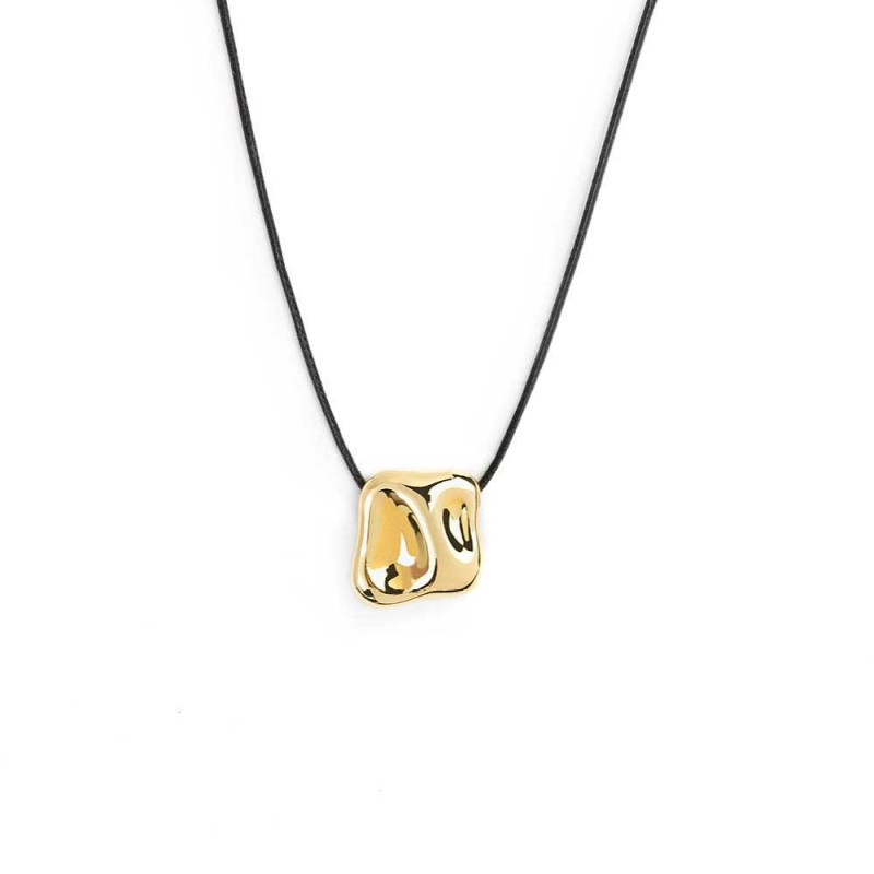 copia di Collana Donna Marlù 33CO0031G-N cordino con pendente quadrato irregolare martellato