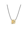 copia di Collana Donna Marlù 33CO0031G-N cordino con pendente quadrato irregolare martellato