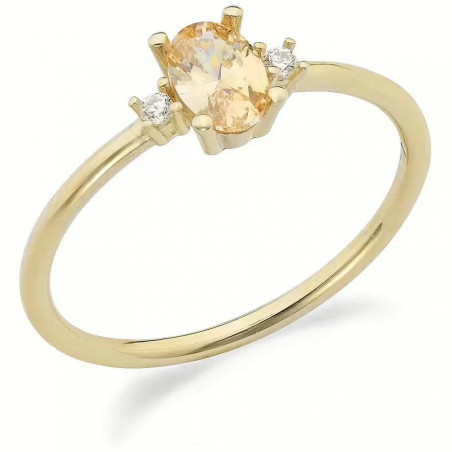 Anello Donna Ambrosia in Oro Giallo 375% con Zirconi Gialli KAAZ 026