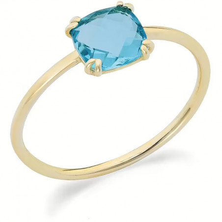 Anello Donna Ambrosia in Oro Giallo 375% con Cristallo Azzurro KAAZ 029