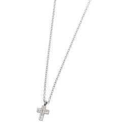 Collana Donna Marlù 18CN046 croce con cristalli Silver