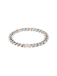 Bracciale Uomo Liujo Essential MLJ467 Catena Acciaio Silver e Oro Rosa