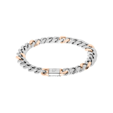 Bracciale Uomo Liujo Essential MLJ467 Catena Acciaio Silver e Oro Rosa