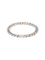 Bracciale Uomo Liujo Essential MLJ467 Catena Acciaio Silver e Oro Rosa