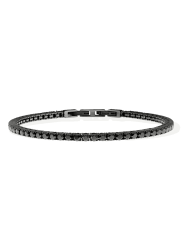 Bracciale Uomo Liujo MLJ561 Tennis Acciaio Nero