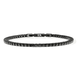 Bracciale Uomo Liujo MLJ561 Tennis Acciaio Nero